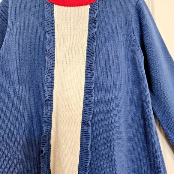 Girls Size 10 Blue And Pink Puppy Dog Ruffle Sweater Dress - Picture 4 of 6